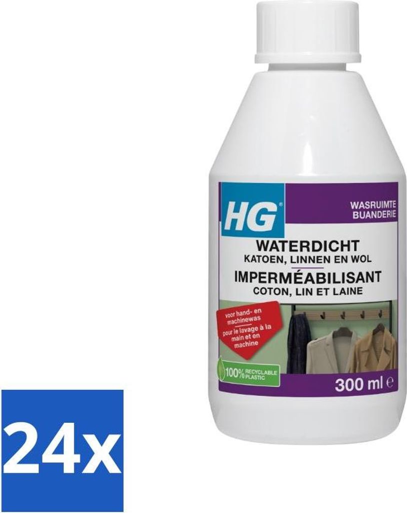 HG Imprägniermittel Baumwolle für Leinen, Wolle & Mischtextilien 300 ml - Vorteilspack - 24 Stücke