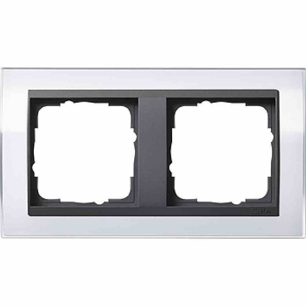 Gira Abdeckrahmen 2fach klar weiß 0212728