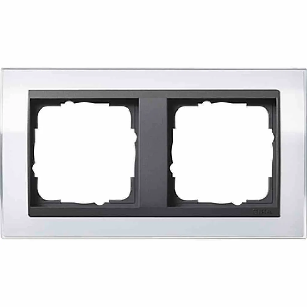Cadre de finition double Gira pour rénovation électrique habitat blanc