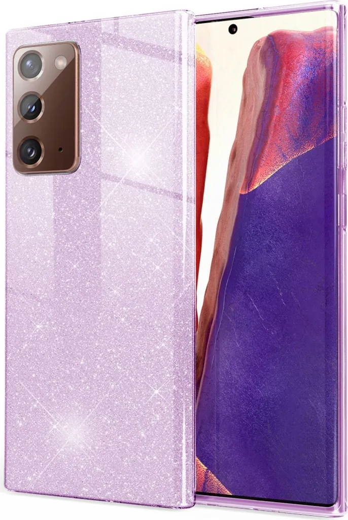 Cover NALIA Glitter Viola per Samsung Note 20: Brilla come un Diamante