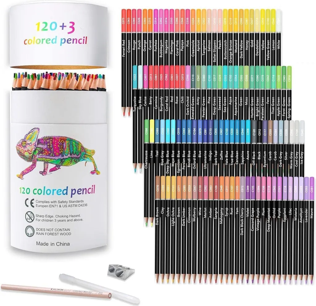 Crayons de couleur 120 nuances à mine tendre pour dégradés parfaits