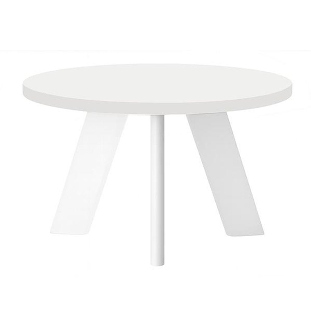 Couchtisch LEX Durchmesser 60 cm, Minimalistisch und zeitlos - Weiß