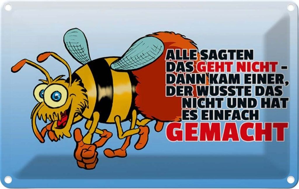 vianmo Blechschild 12x18 cm Alle sagten das geht nicht Dekoration Spruch Zitat