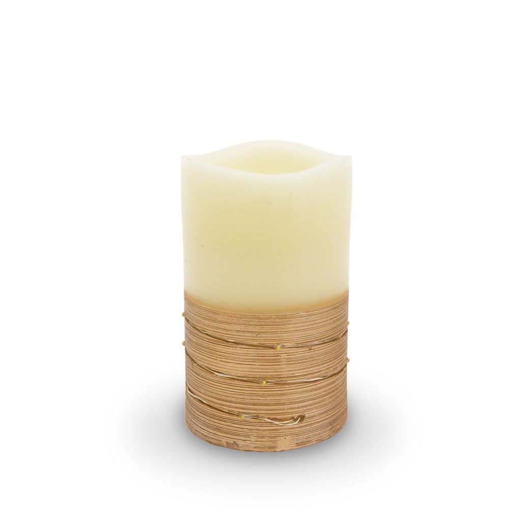 LED-Wachskerze, 2 farbig, Kupfer / creme Produktbild 