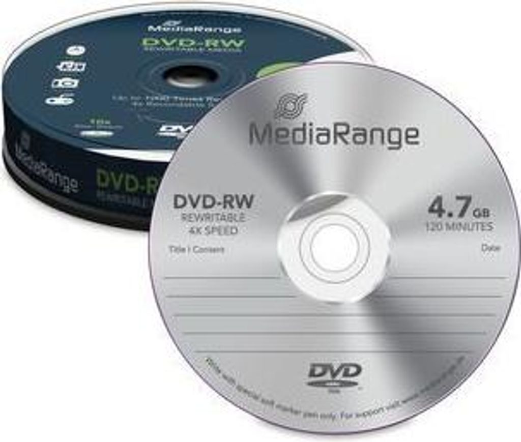 MediaRange DVD-RW 4,7GB 10pcs Spindel 4x Produktbild 