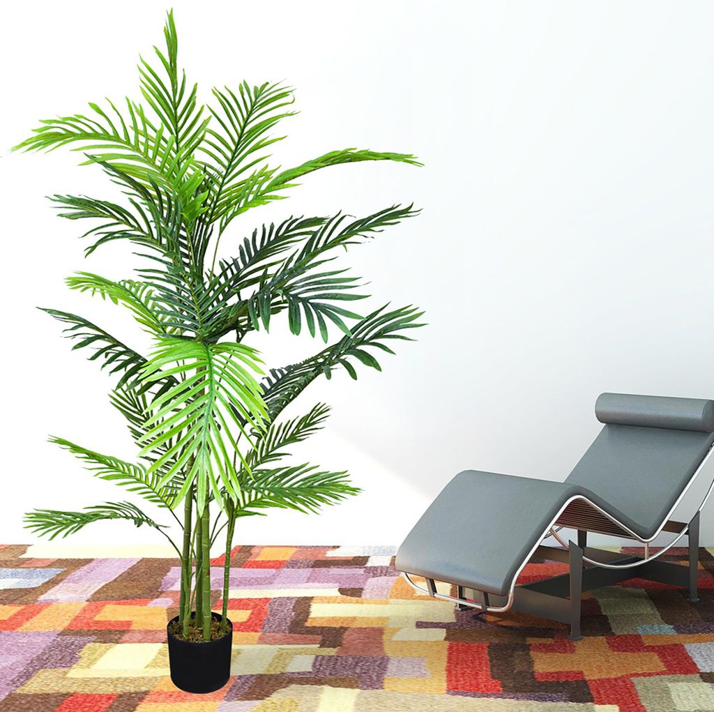 Knstliche Palme Fcherpalme 150 cm Decovego Zimmerpflanze