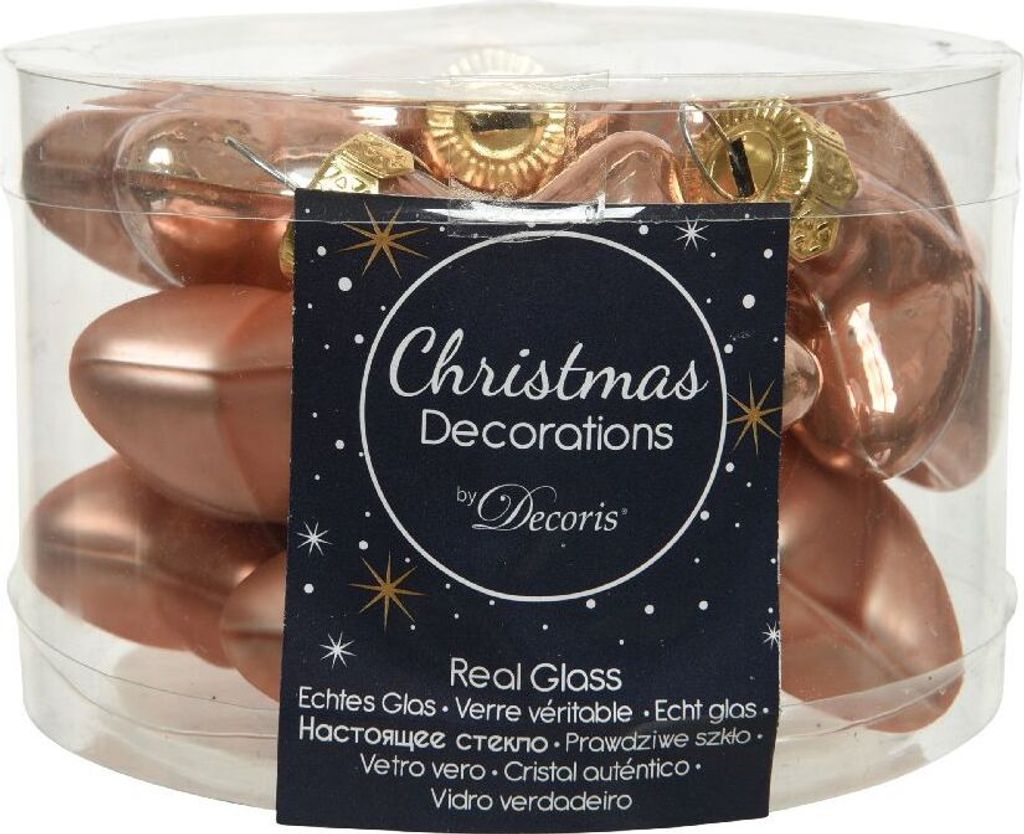 Christbaumschmuck Sterne 4cm Glas 12 Stück - Karamel