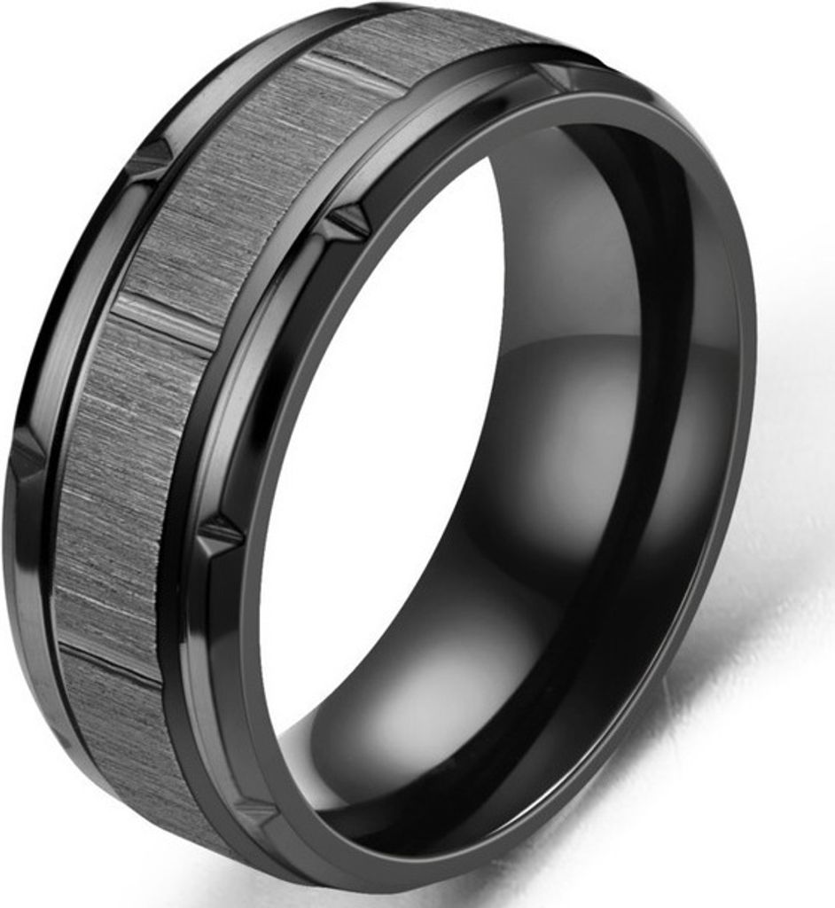 Herrenring Travis - Schwarzer Edelstahlring 65mm KP17146