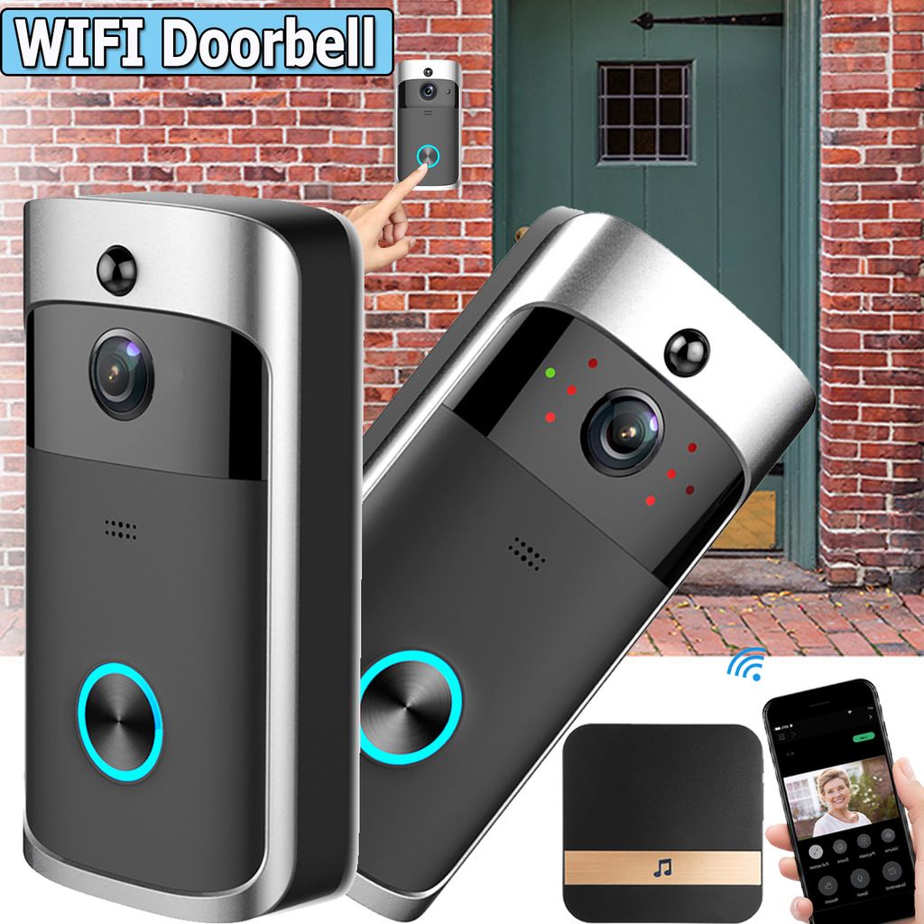 Türklingel mit Kamera WLAN Video Funkklingel Doorbell HD 1080P WiFi Nachtsicht 