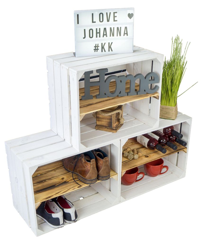 3x "Johanna" WEISS mit GEFLAMMTER Einlage "LÄNGS" Produktbild 