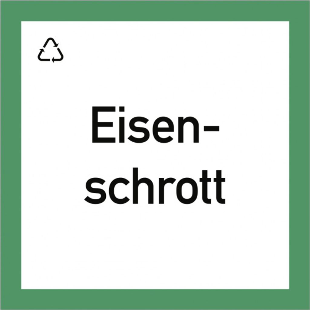 Dreifke Wertstoffkennzeichnung "Eisenschrott", Folie, 300x300 mm