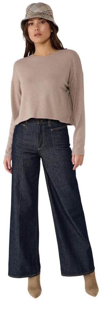 Langärmelige Bluse, Beige, M