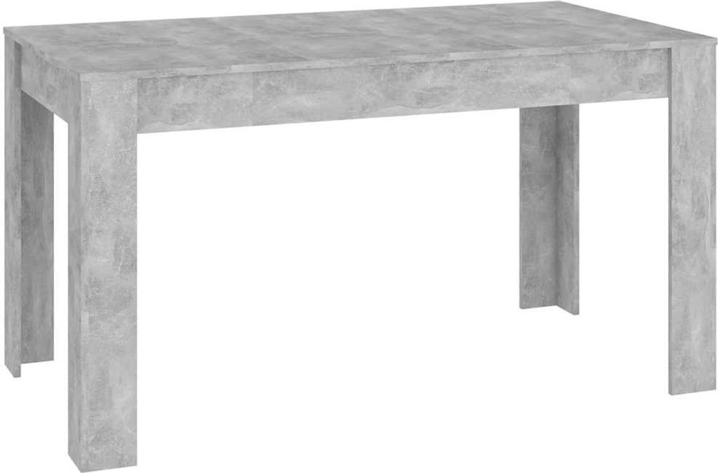 A rectangular table with a concrete-like finish and four straight legs, presented against a white background.