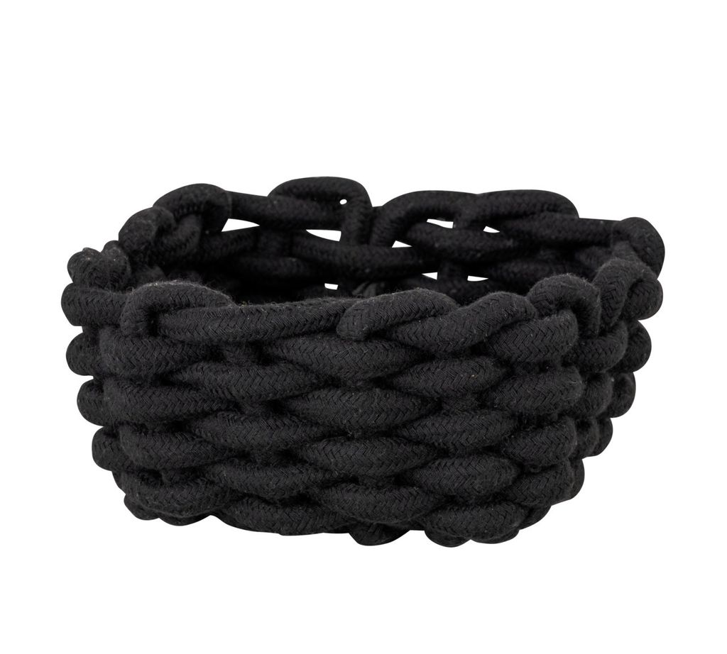 SCHÖNER WOHNEN-Kollektion Badkorb Mod. Melara S, Schwarz, aus Baumwolle Rope