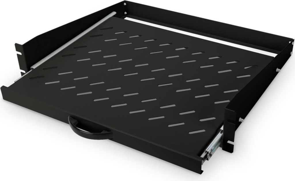 DIGITUS 19" Fachboden 2 HE ausziehbar schwarz (RAL 9005)