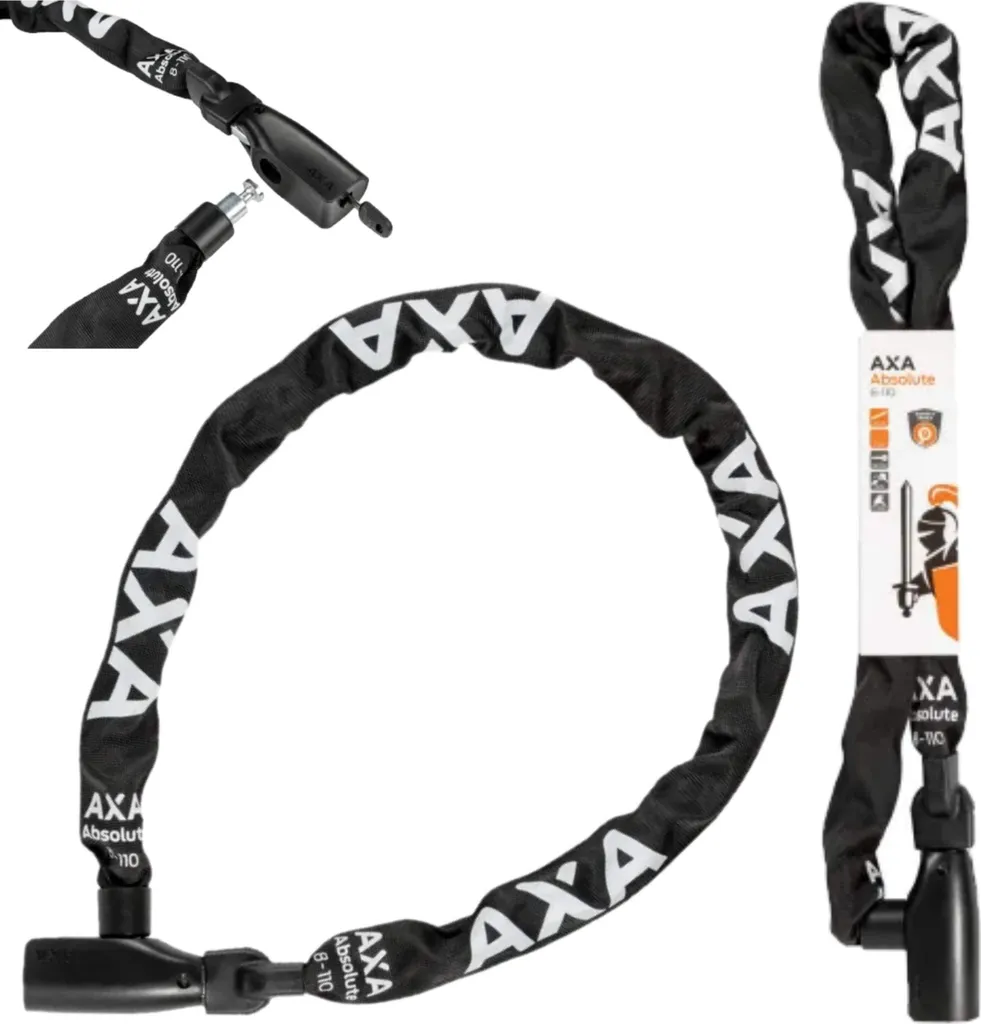 Antivol Absolute chaîne acier 8 mm gainé polyester noir 110 cm de long - 9