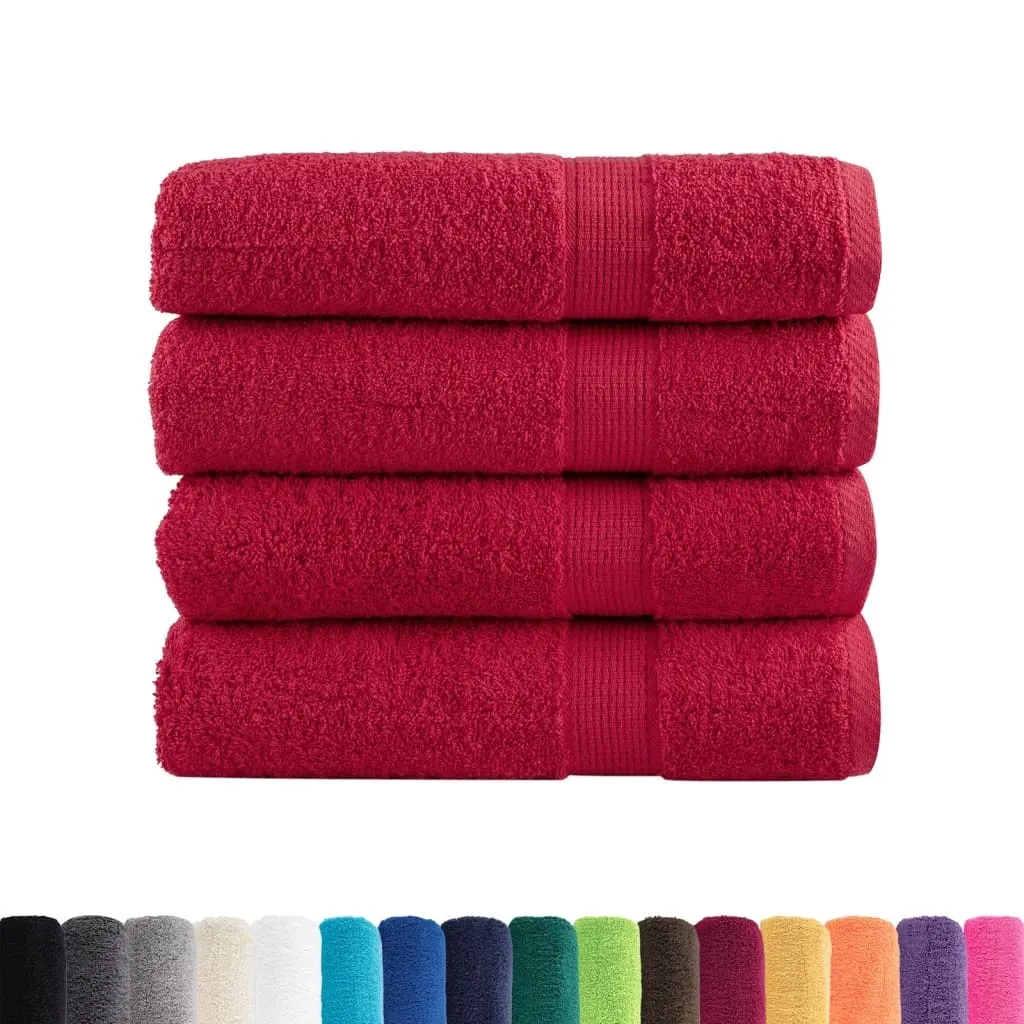 Set 4 Asciugamani vidaXL SOLUND 100x150 cm - Cotone 600 g/m² Premium