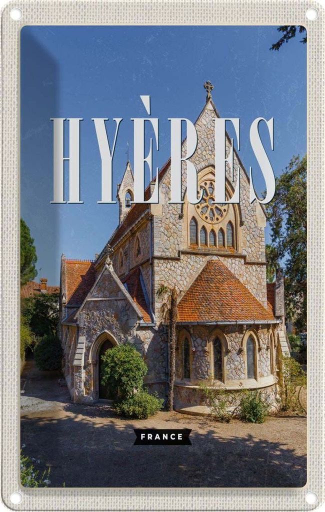 vianmo Blechschild 30x20 cm Hyères France Hafenstadt Bildmotiv Reisemotiv Abenteuer Reisen Urlaub