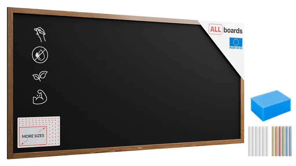 Lavagna Nera 200x100 cm Cornice Legno Massiccio - Offerta E-commerce