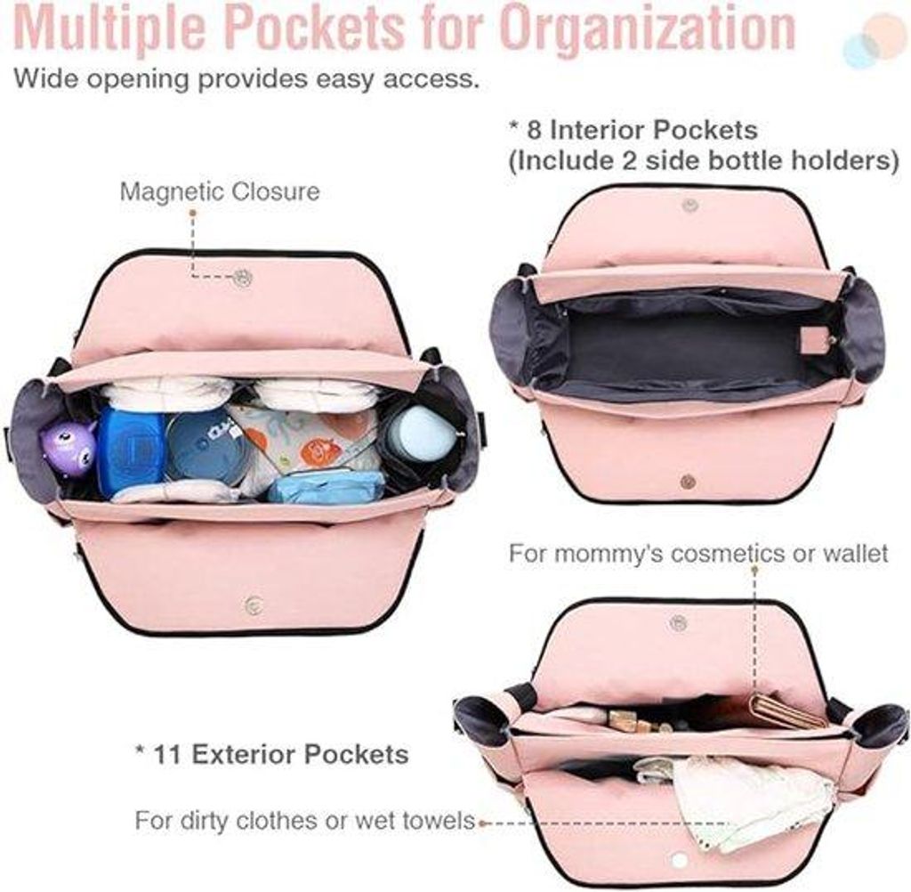 Famanu Wickeltasche mit großer Kapazität und Wickelauflage Produktbild 