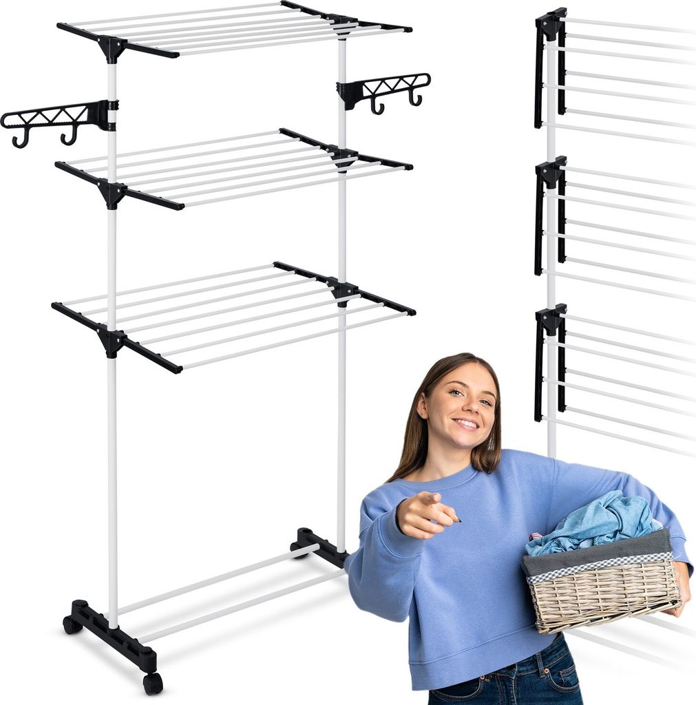 Suszarka na pranie stojąca rozkładana Delia biała 15 m.b.