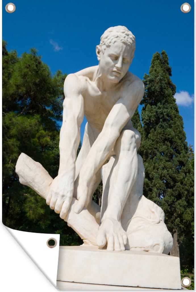 MuchoWow 60x90 cm Outdoor-Poster Gartendeko Sichtschutz Garten Poster für den Garten Griechische Statue