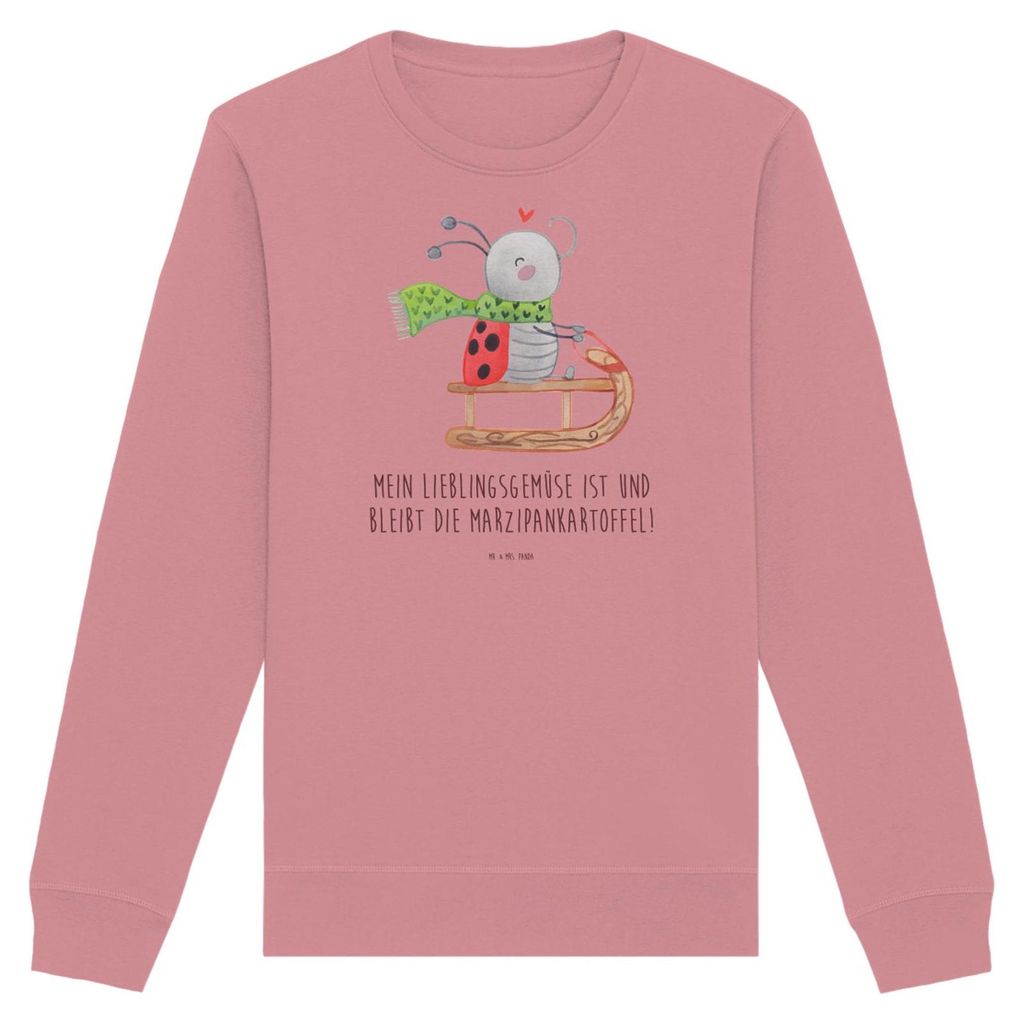 Mr. & Mrs. Panda Baumwoll Sweatshirt Smörle Rodeln Größe M - Canyon Pink - Geschenk, Marzipan, Schlittenfahren, Pullover, Weihnachten, Winter, S...