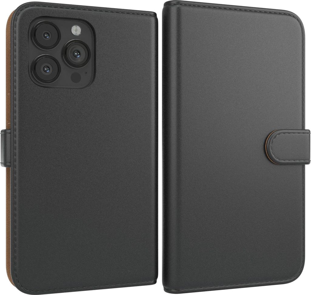 EAZY CASE Business Hülle für Apple iPhone 13 Pro klappbar, Premium Kunstleder Handyhülle mit Kartenfach