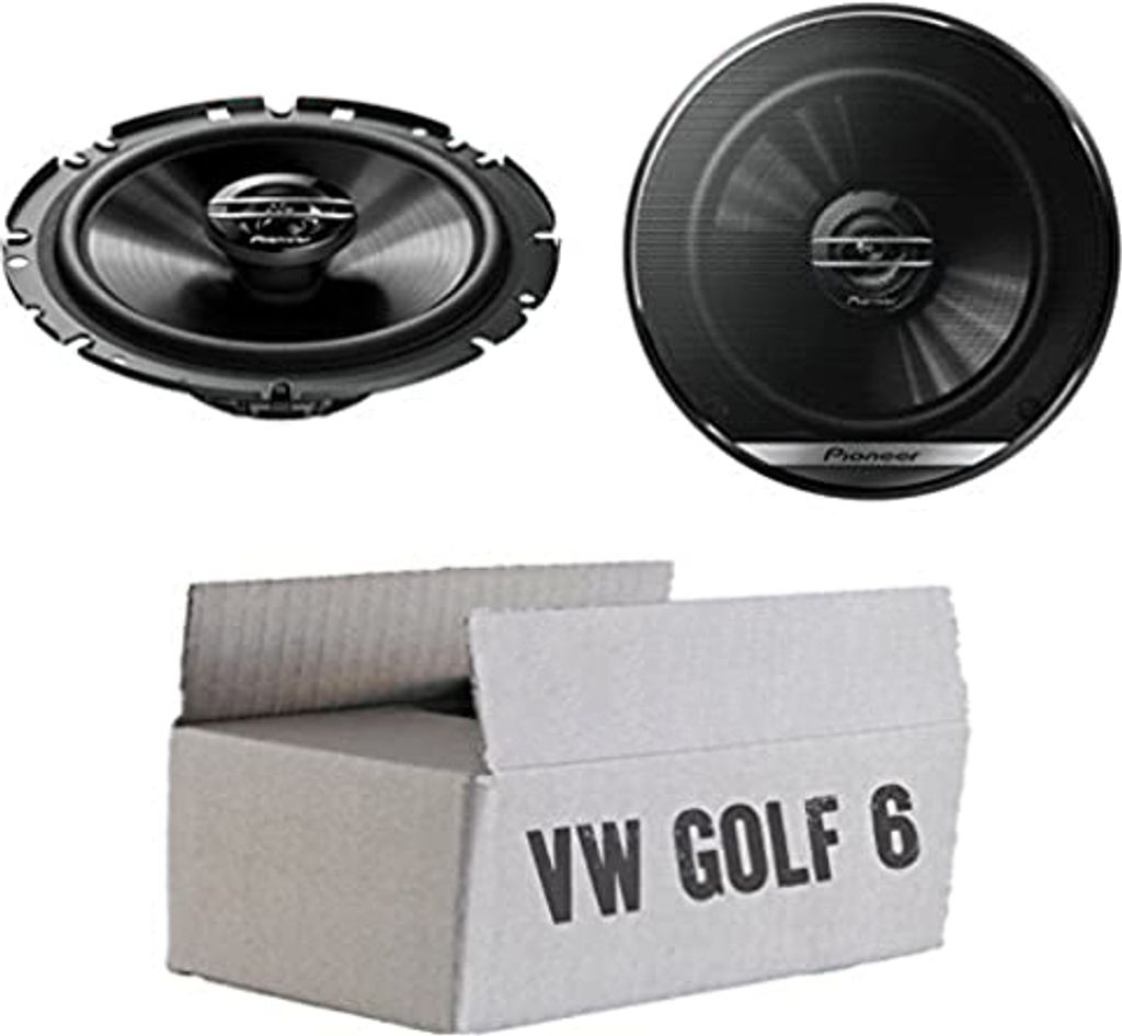 VW Golf 6 - Lautsprecher Boxen Pioneer TS-G1720F - 16,5cm 2-Wege Koax Koaxiallautsprecher Auto Einbausatz - Einbauset