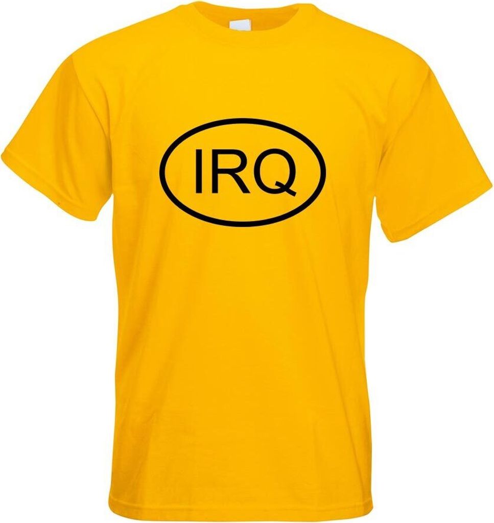 Kiwistar - T-Shirt - gelb - Irak IRQ Motiv Bedruckt Funshirt Design Print - mit Motiv Bedruckt - Funshirt Design - Sport - Freizeit - Herren - XL