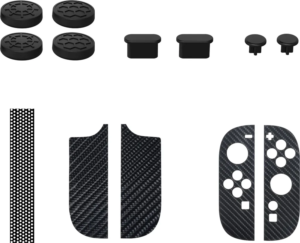 INF Set Protezione Antipolvere GP-370 per SWITCH 2 - Nero | Kit 6-in-1