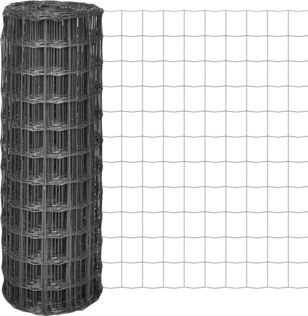 Maison Exclusive - Eurozaun Stahl 10 x 1 m Grau