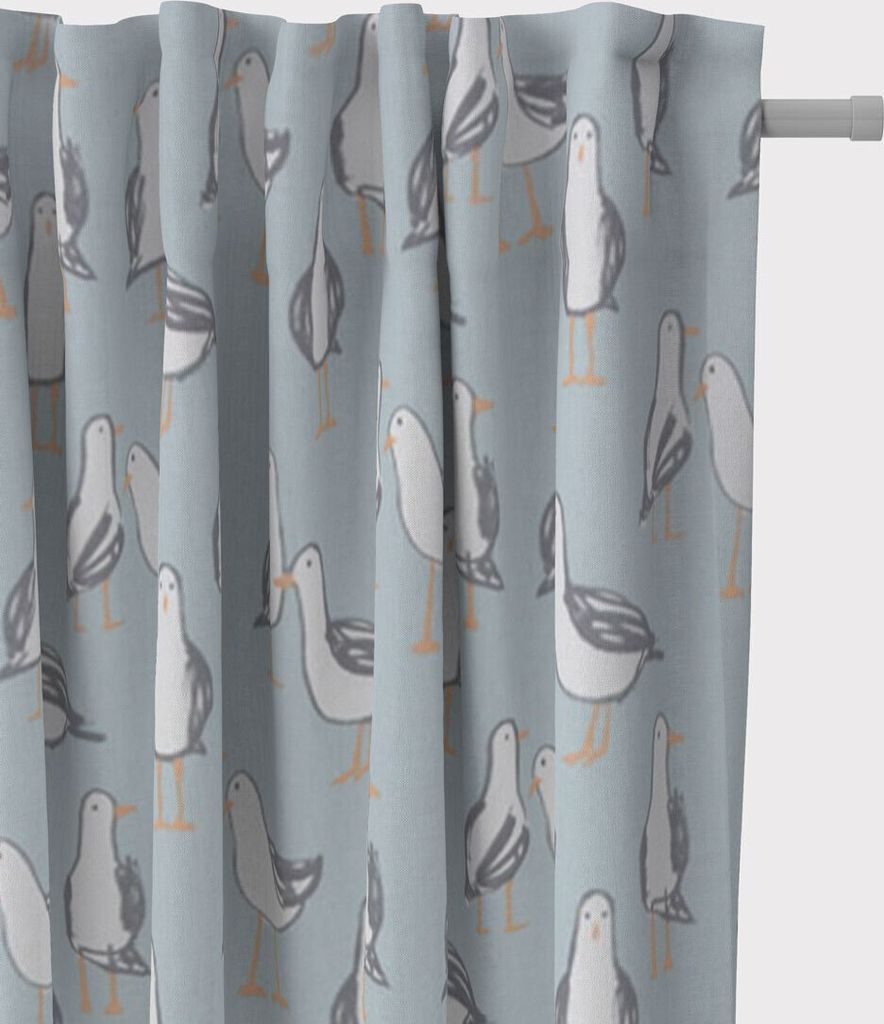 SCHÖNER LEBEN. Vorhang STUDIO G Möwen blau weiß 245cm Aufhängung Smok-Schlaufenband