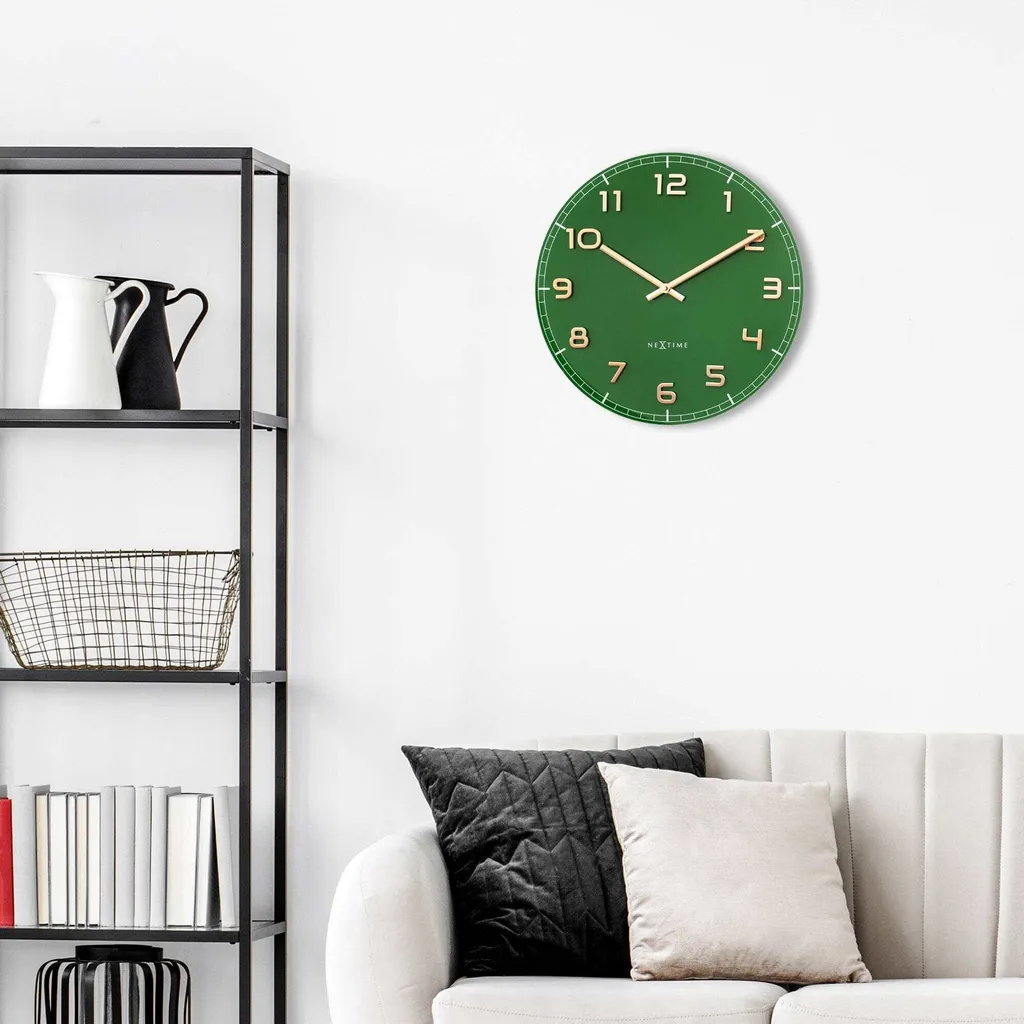 Horloge murale NeXtime 3314GC Classy Medium 40cm verte design chic