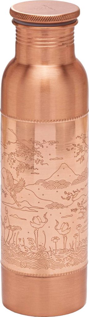 Paradies Kupferflasche 900 ml - Ayurvedische Trinkflasche mit Gravur NEU