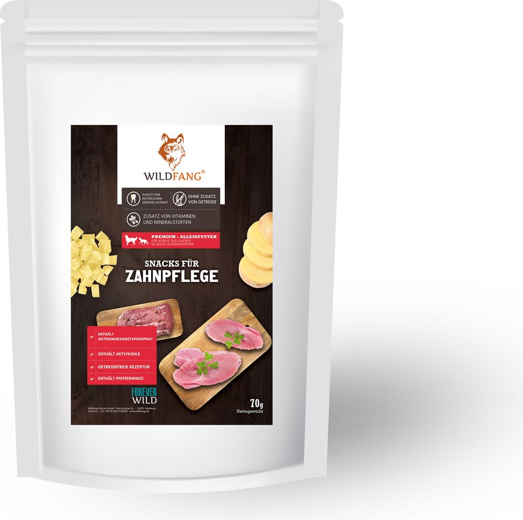 Zahnpflege Snacks mit 60% Fleischanteil, Hundesnacks, Leckerli für Hunde - getreidefrei, glutenfrei, hypoallergen