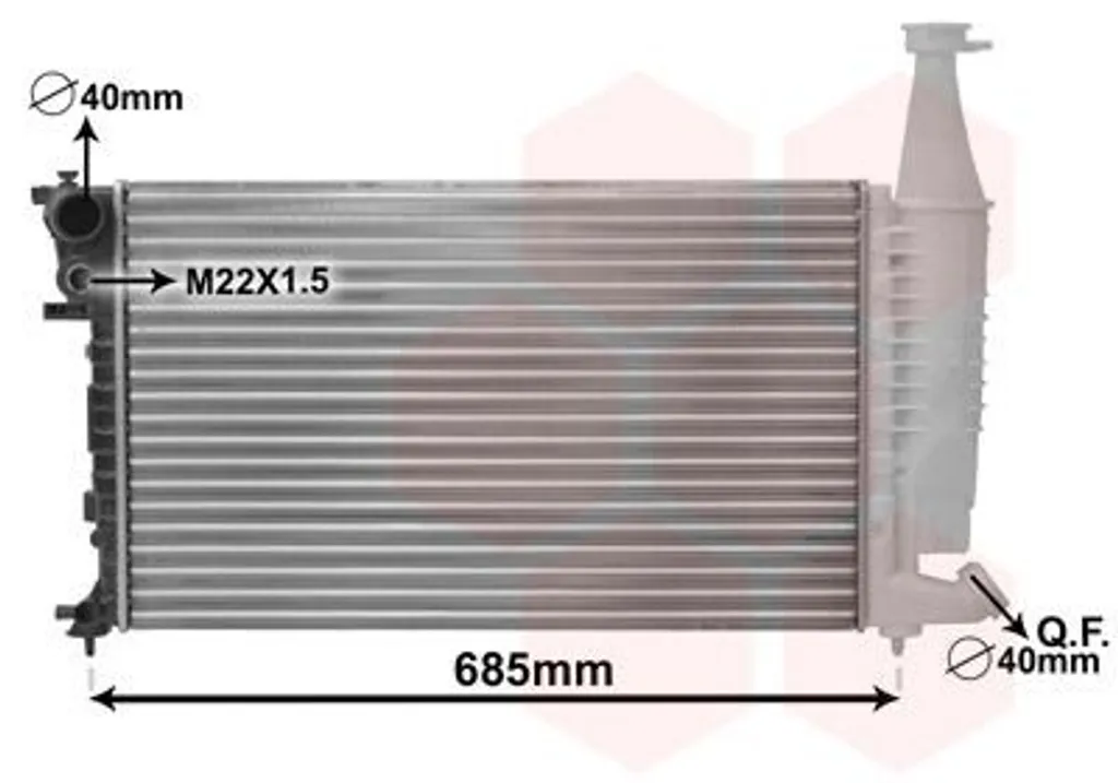 Radiateur de refroidissement moteur Van Wezel pour trajet et voyage