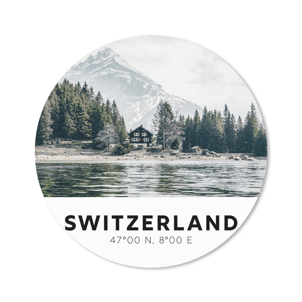 MuchoWow Mauspad Mousepad Schweiz - Berg - Chalet 20x20 cm - Mousepads - Maus Mat - Pad - Mausunterlage - Schreibtischmatte