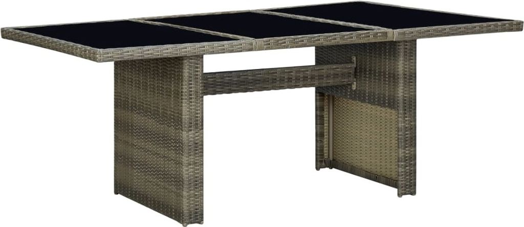 The Living Store Gartentisch Braun Poly Rattan und Hartglas