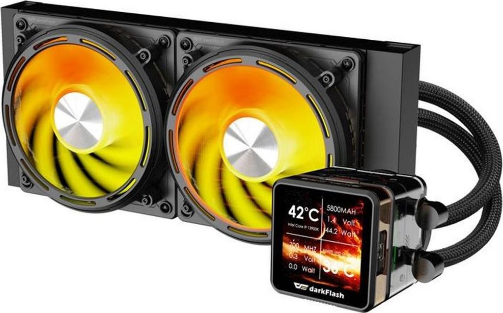 DE240 CPU Wasserkühlung 240mm Radiator Schwarz