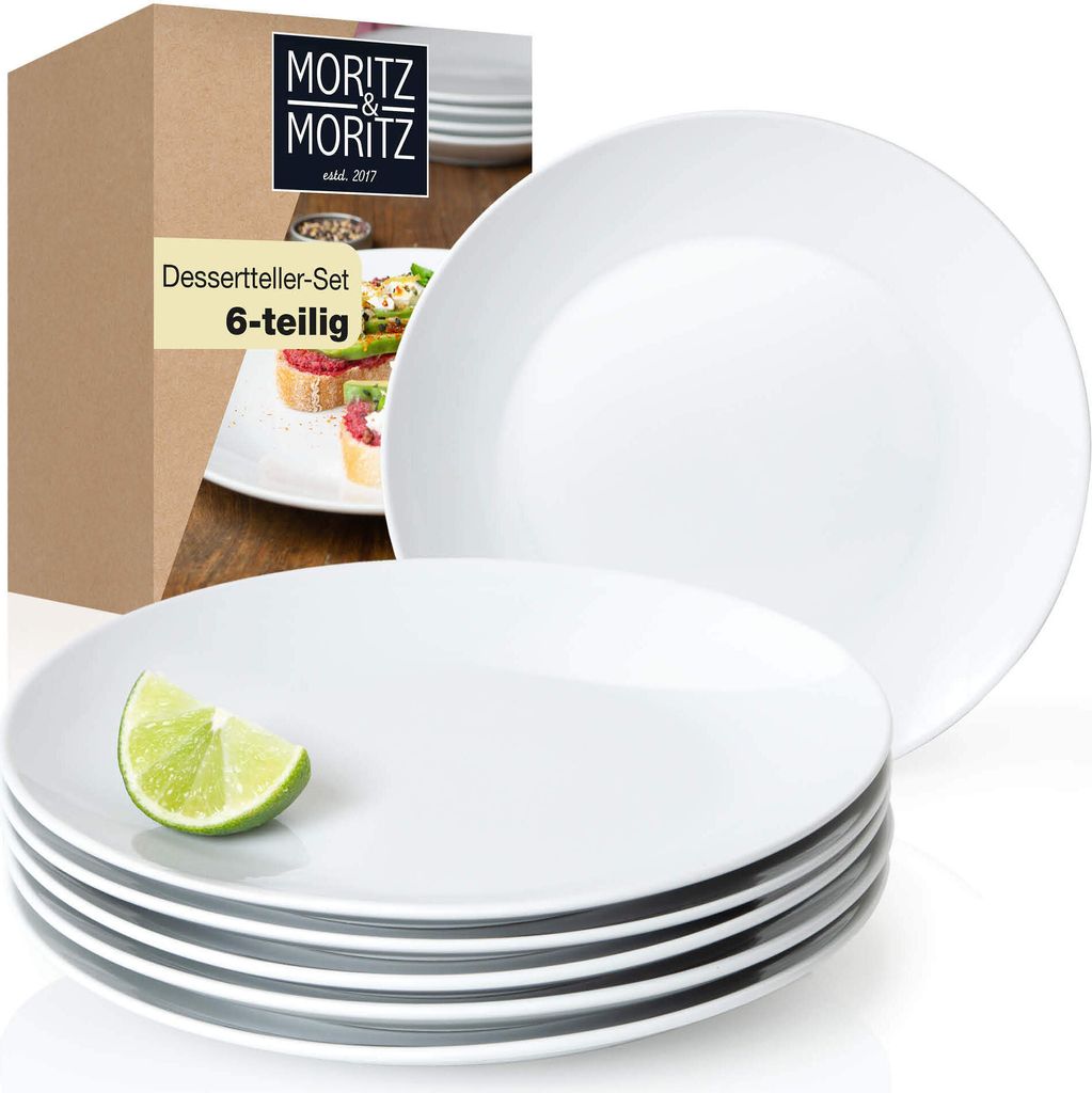 Moritz & Moritz BASIC 6tlg Dessertteller Set weiß Produktbild 