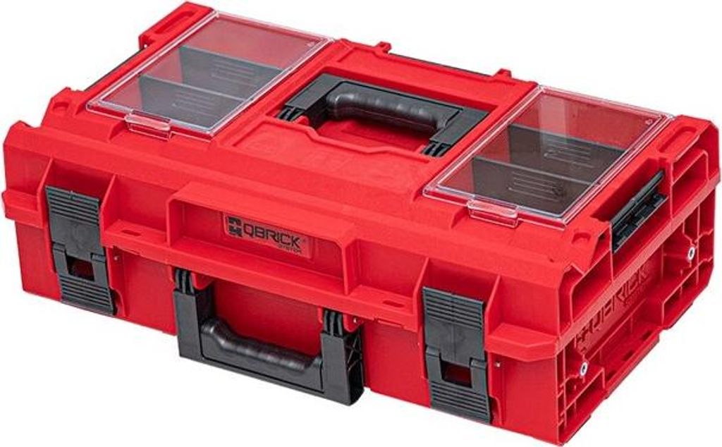 Qbrick System ONE 200 2.0 Profi RED ULTRA HD Custom Werkzeugkoffer modularer Organizer 585 x 385 x 190 mm 15,4 l stapelbar IP66