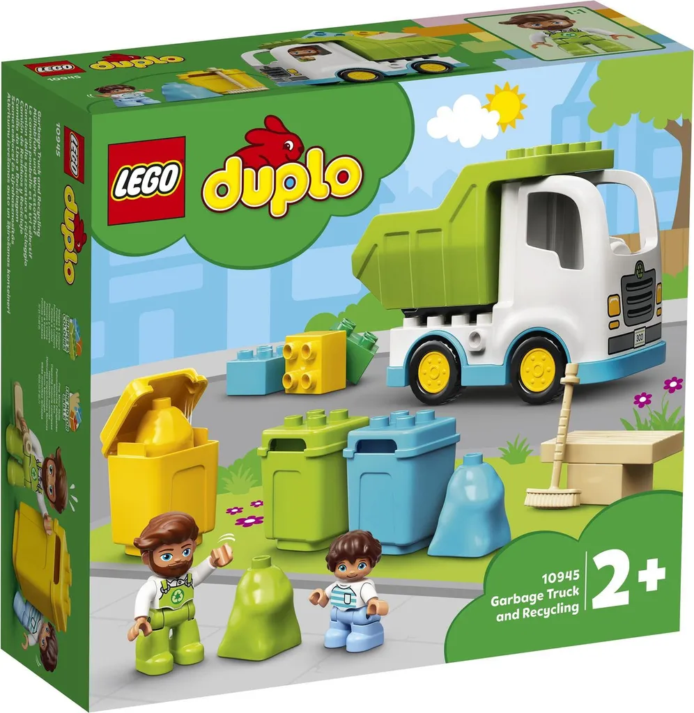 Camion de Recyclage LEGO DUPLO 10945 : Jeu de Tri avec Bennes et Accessoires