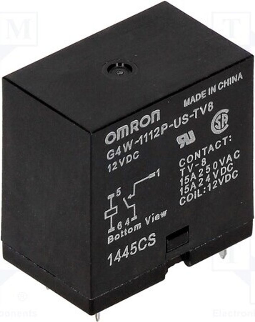 1x Relais: elektromagnetisch USpule : 12VDC Serie: G4W G4W-1112P-US-TV8 12VDC El