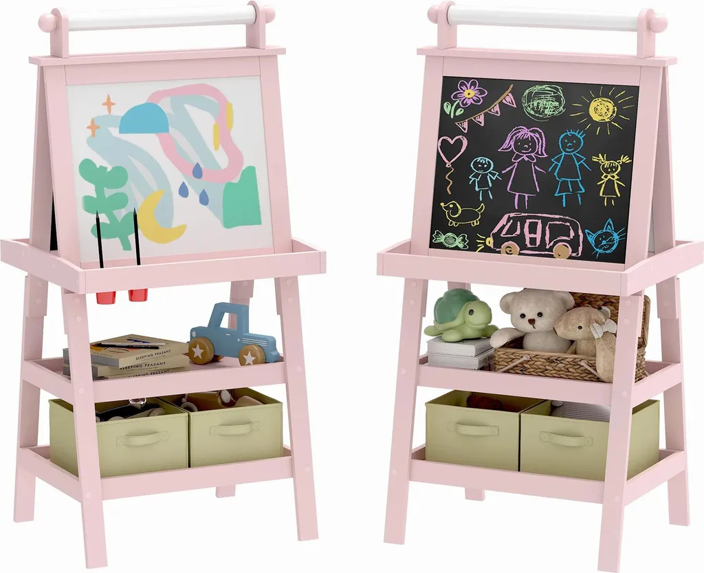 Chevalet enfant rose : fini les dessins sur les murs avec ce 3 en 1 MDF