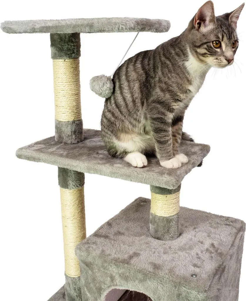 Arbre à chat robuste 80cm Trekker Basic en sisal naturel et peluche - 5