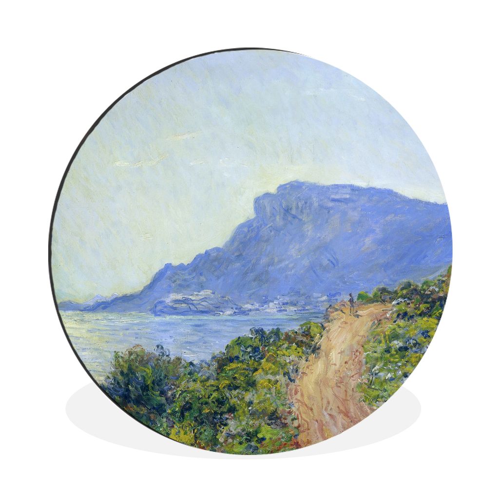 MuchoWow Aluminium Wandkreis La Corniche bei Monaco - Claude Monet Ø 30 cm Wanddeko Modern Wohnzimmer - Wand Bild - Wohnzimmer - Runde Bilder - ...