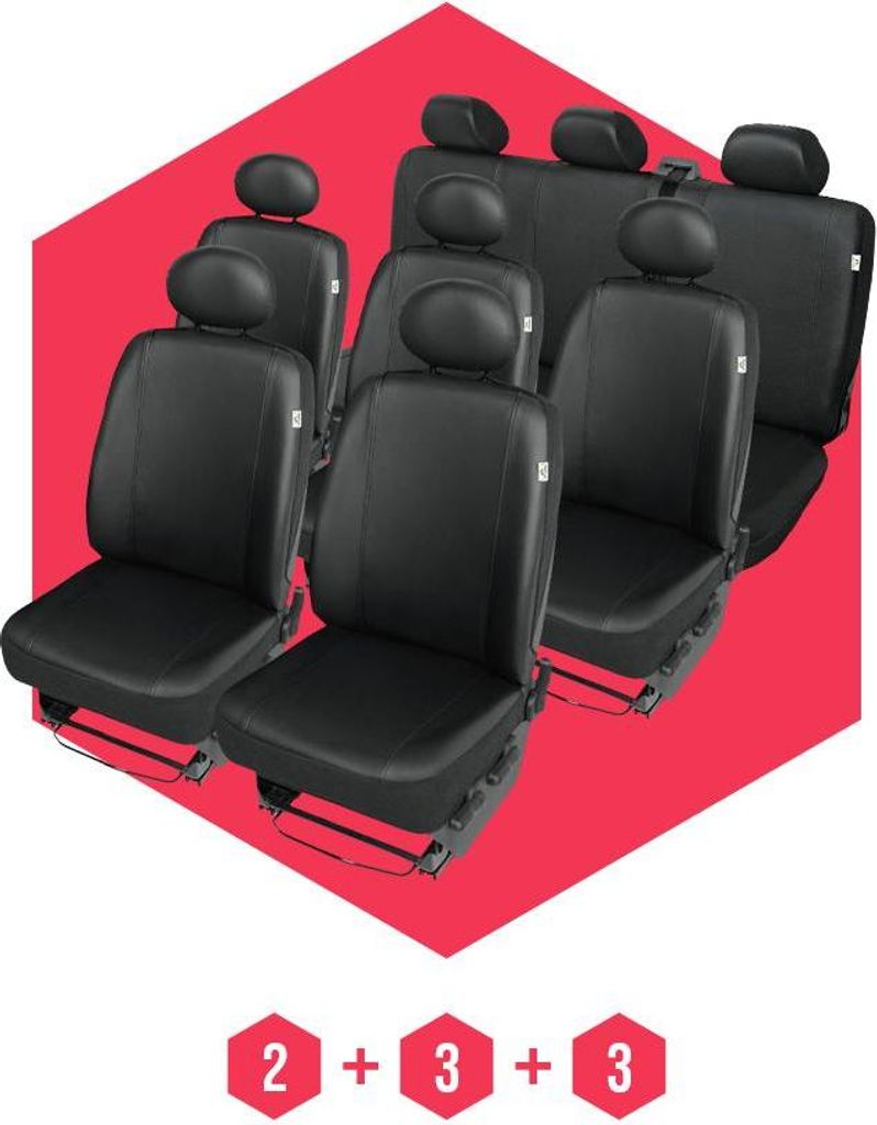 Sitzbezüge für VW T6 (15-) 8 Sitze SET Autositzbezüge Schonbezüge
