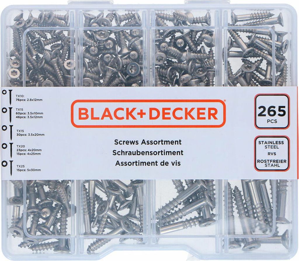 Schraubensatz Black & Decker Torx 265 Stücke