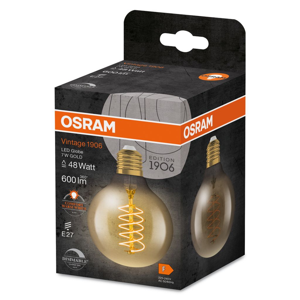 OSRAM LED Filament Globe 80 D 7W/822 S FIL GD E27 351653 Produktbild 